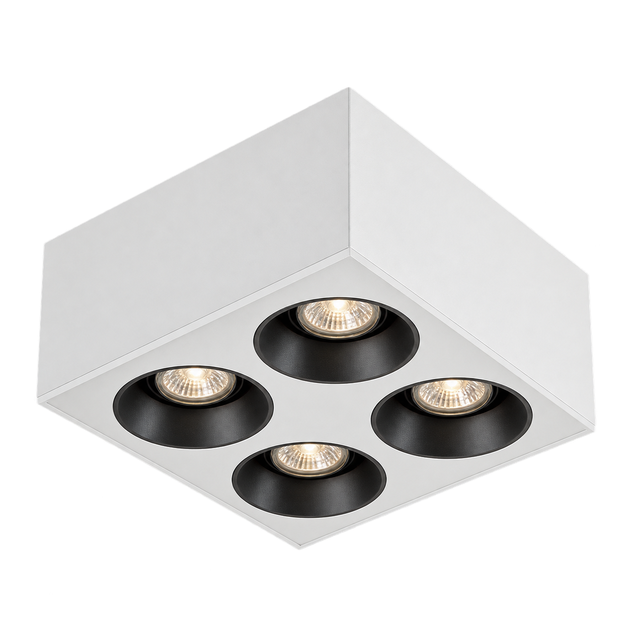 Plafon de alumínio com quatro focos PL 602