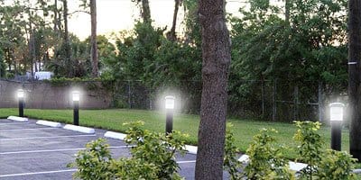 Mini Postes em estacionamento
