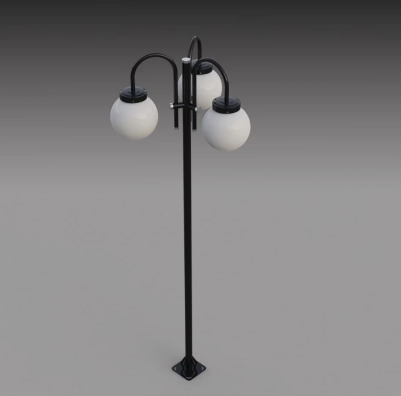 Poste de Iluminação c/ 3 Globos PT 313