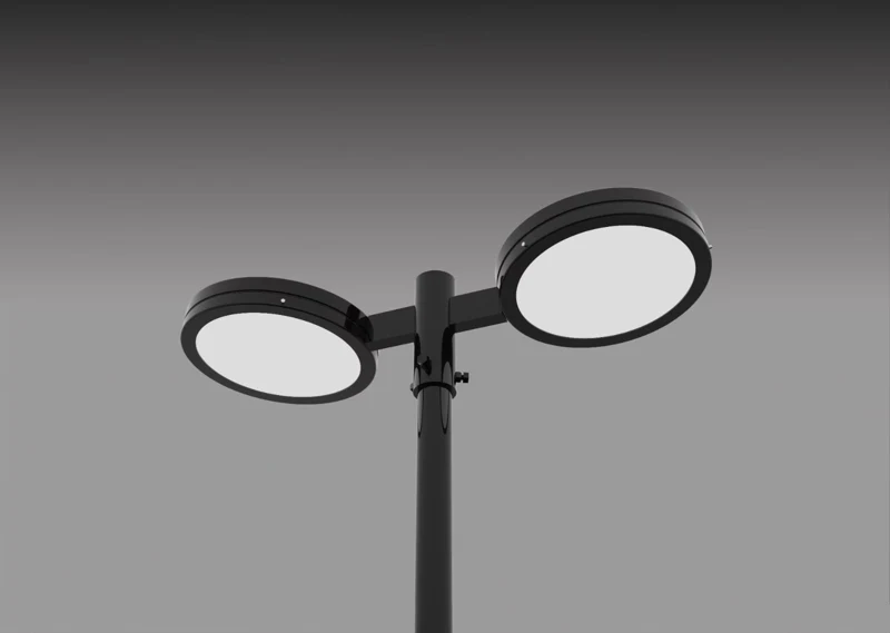 Poste Telecônico com 1 ou 2 Luminárias LED redondas PT 505