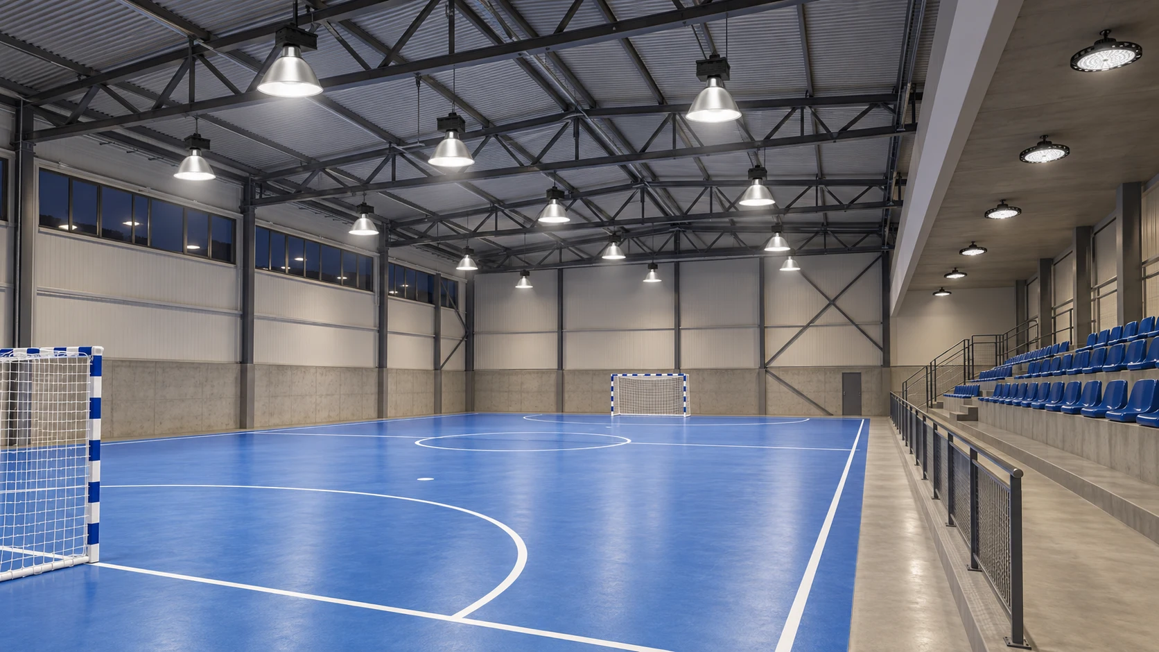 Quadras de futsal com PD 179 · PD 204/1 — imagem ilustrativa criada com IA