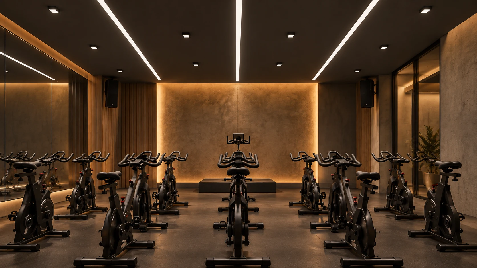 Salas de spinning com PA 002 · EB 151 — imagem ilustrativa criada com IA