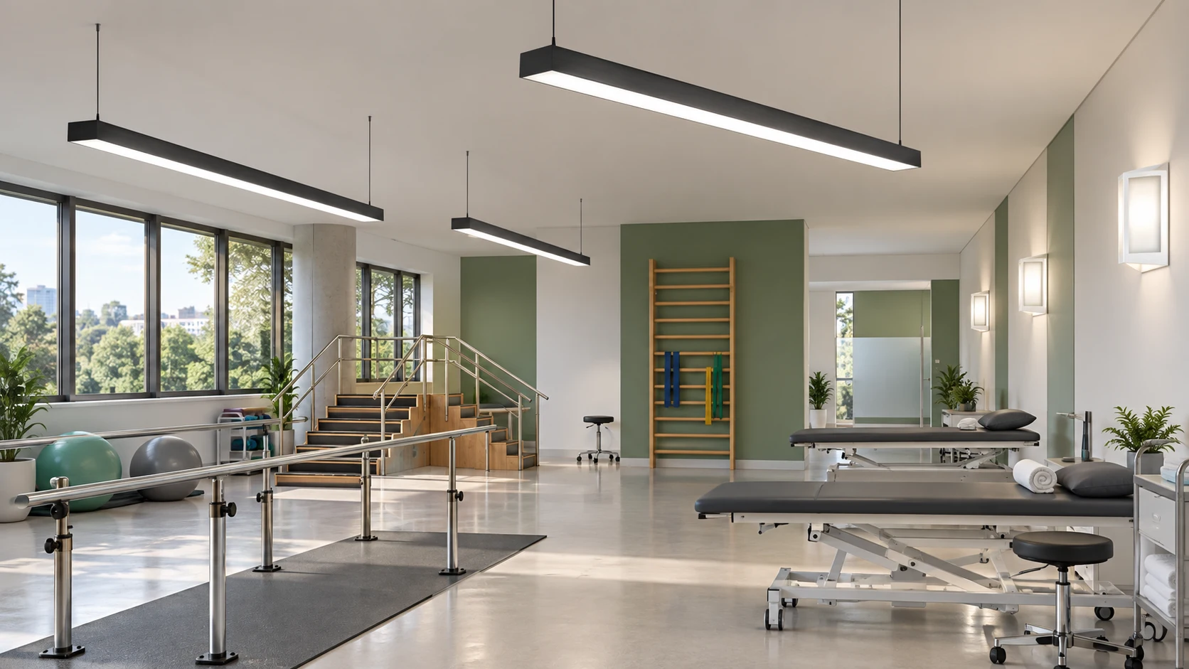 Reabilitação e fisioterapia com FL 229 · AD 104 — imagem ilustrativa criada com IA