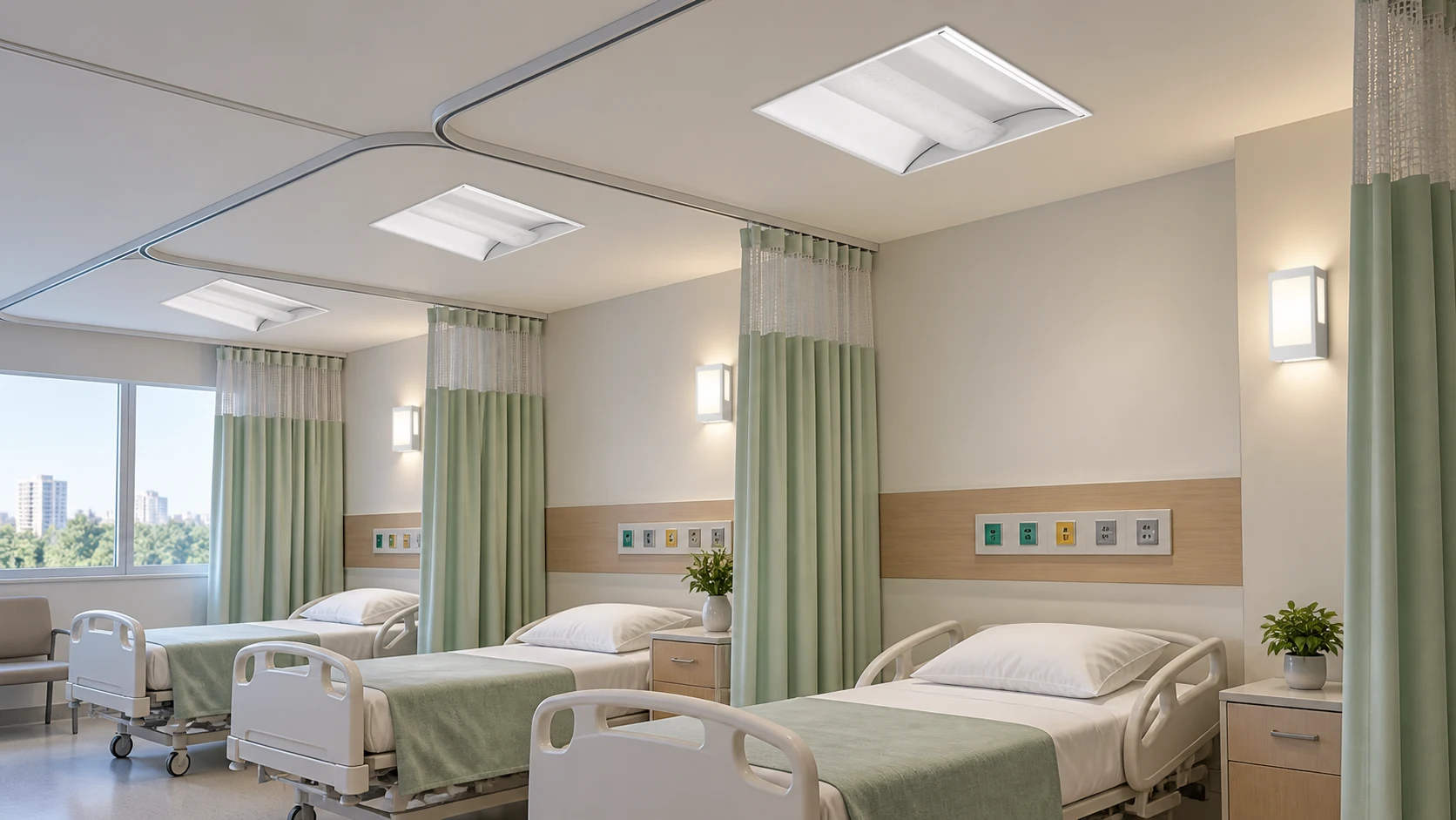 Leitos hospitalares com FE 216 · AD 103 — imagem ilustrativa criada com IA