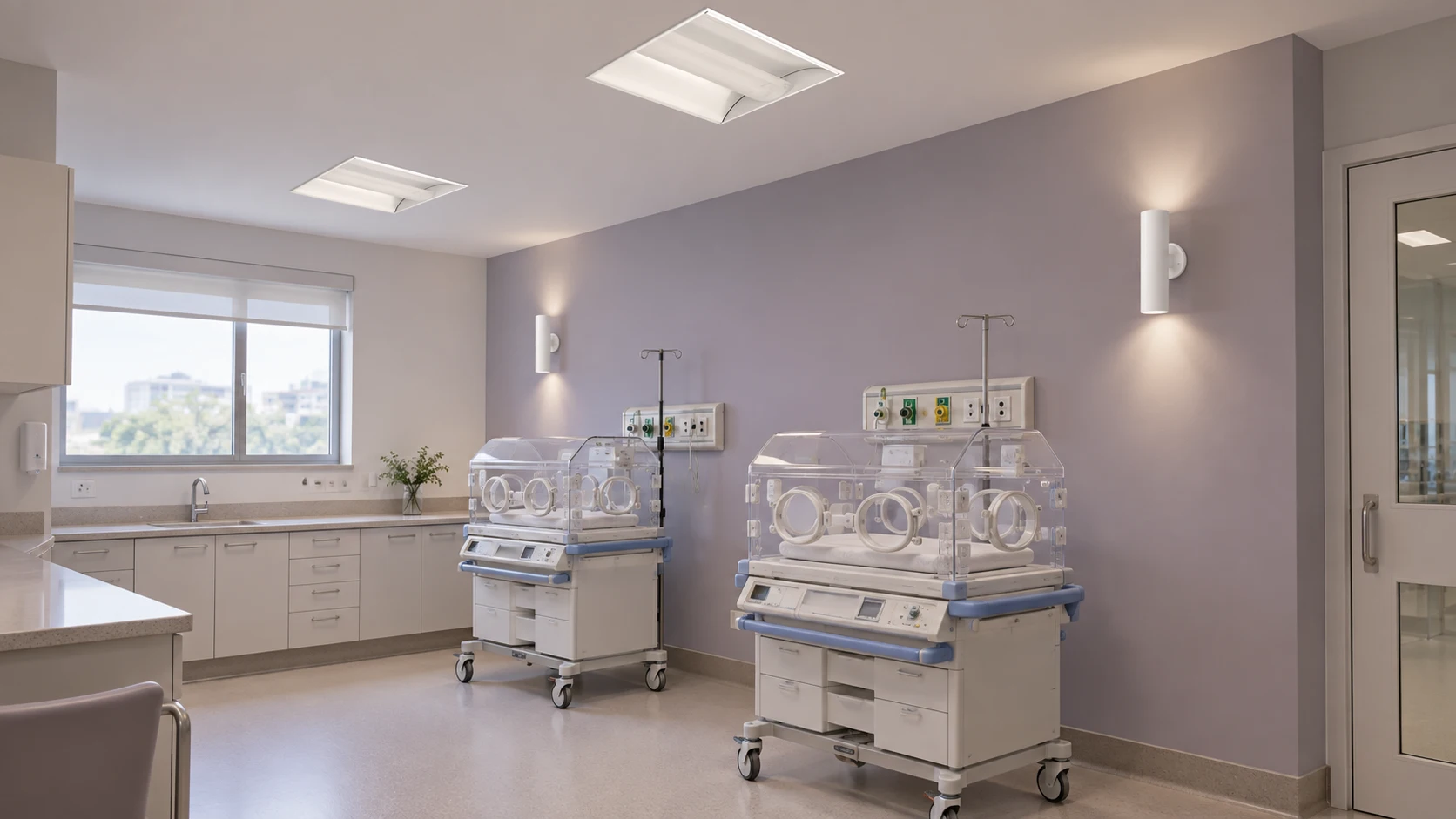 UTI neonatal e incubadoras com FE 216 · AD 213 — imagem ilustrativa criada com IA