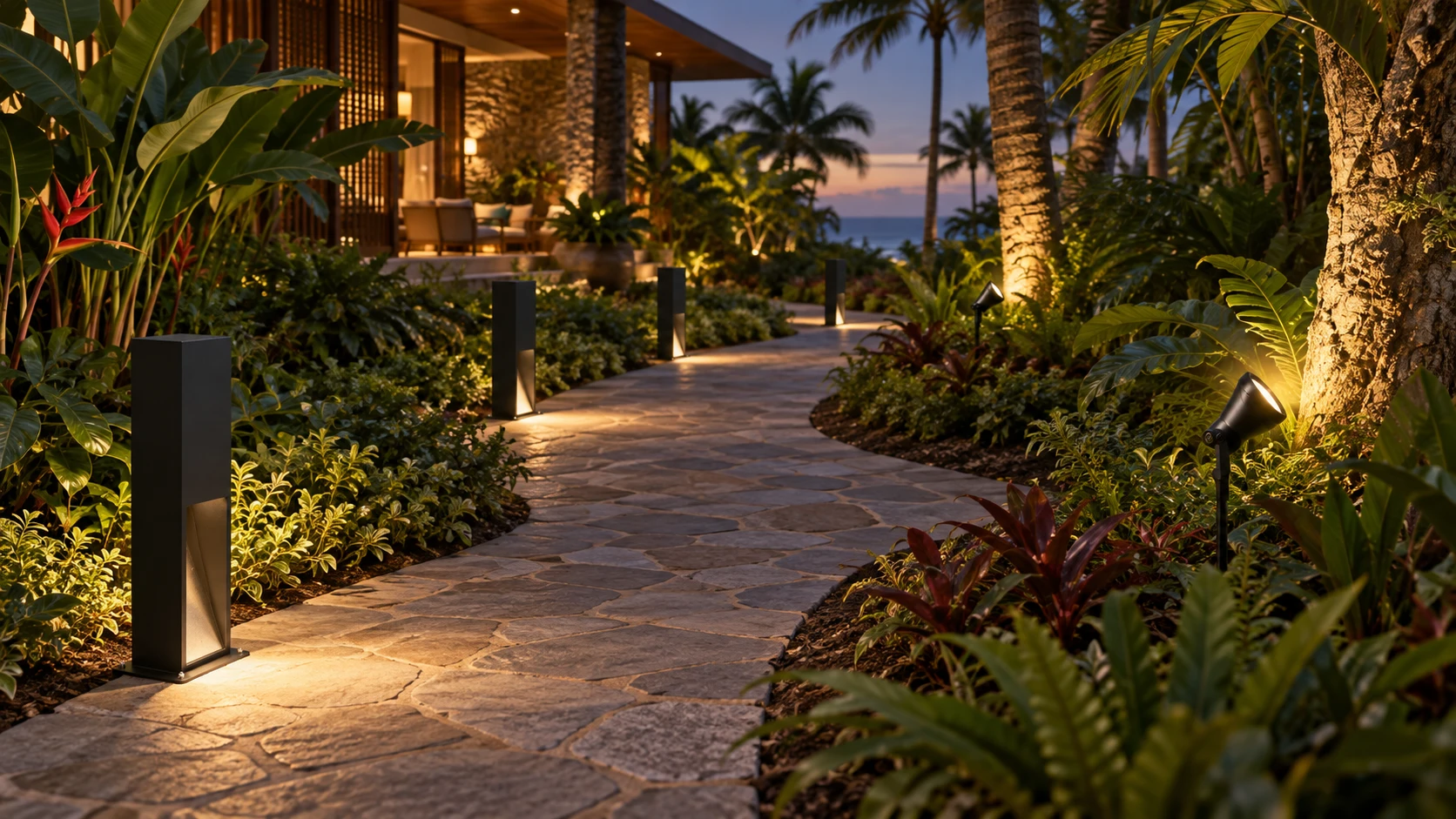 Jardins e caminhos inspirado em BL 209 · PJ 165 — imagem ilustrativa criada com IA