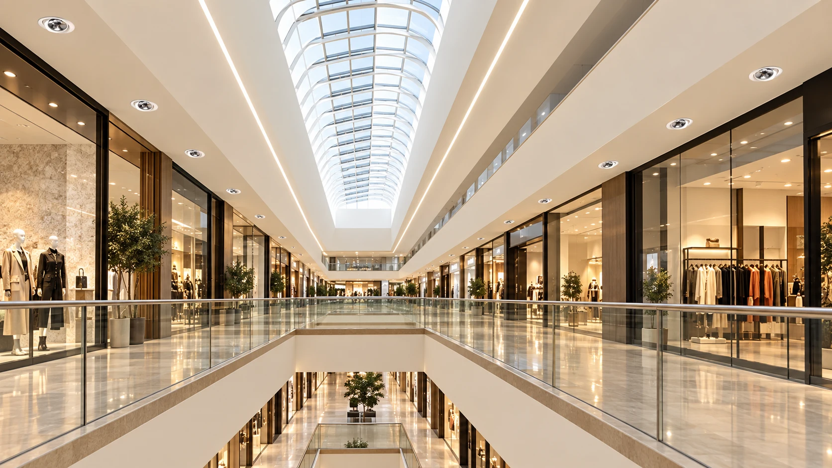 Corredores comerciais com EB 112 · PA 002 — imagem ilustrativa criada com IA