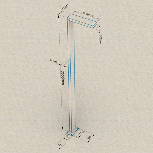 Poste LED retangular <br> PT 334 - Image 3