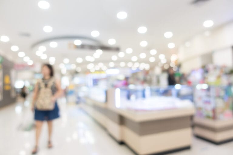 Abstract blur shopping mall and department store interior for background