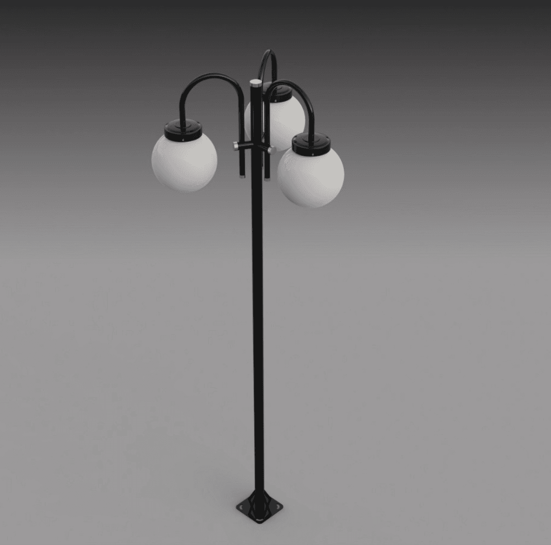 Poste de Iluminação c/ 3 Globos <br> PT 313